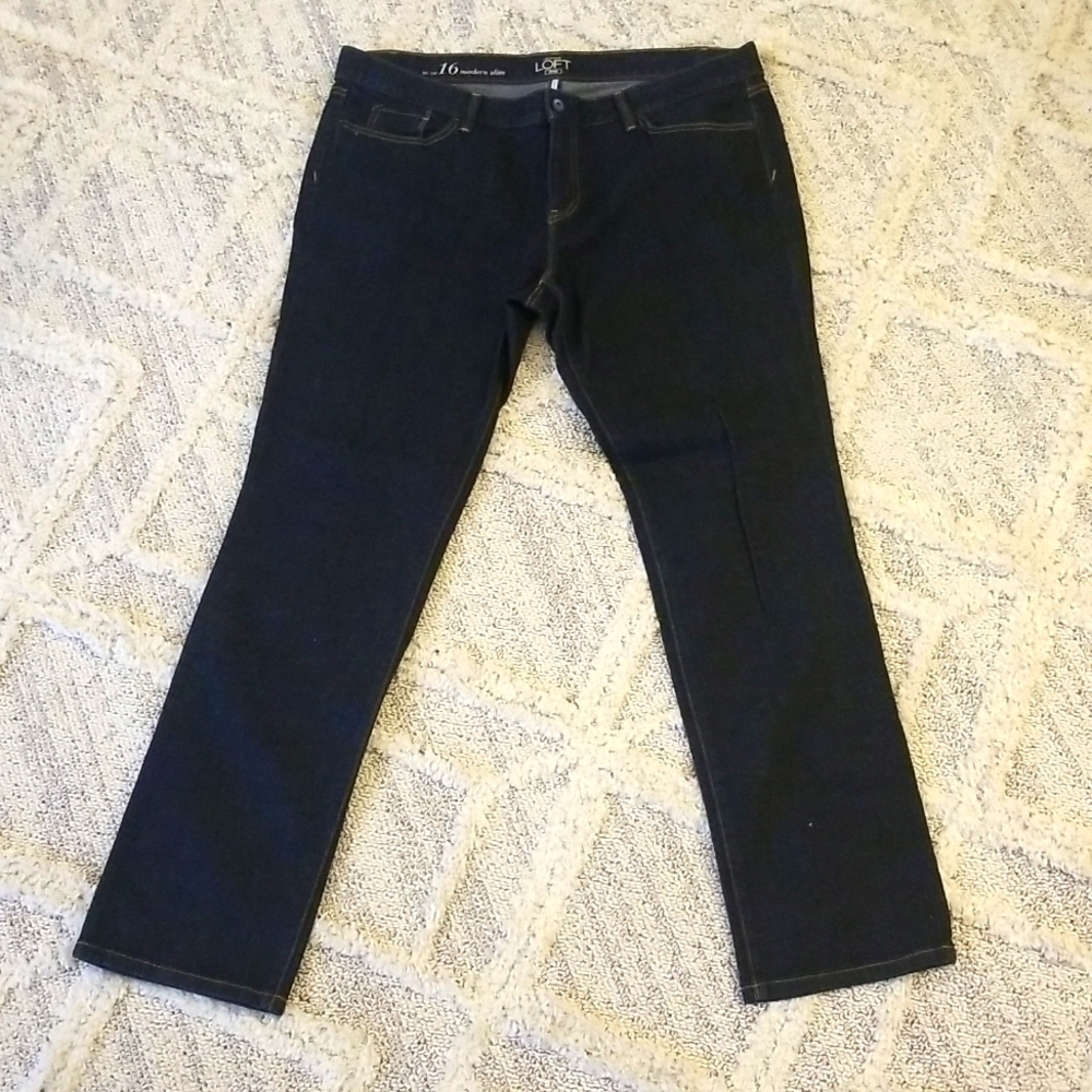 Dark wash slim cut jeans size 16